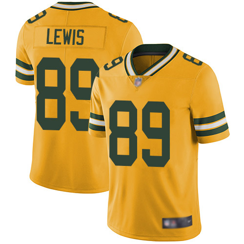 Green Bay Packers Limited Gold Men 89 Lewis Marcedes Jersey Nike NFL Rush Vapor Untouchable